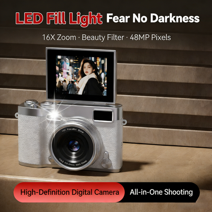 48MP Ultra HD Digital Vlogging Camera with 180° Flip Screen | Professional Photo & Video Recorder