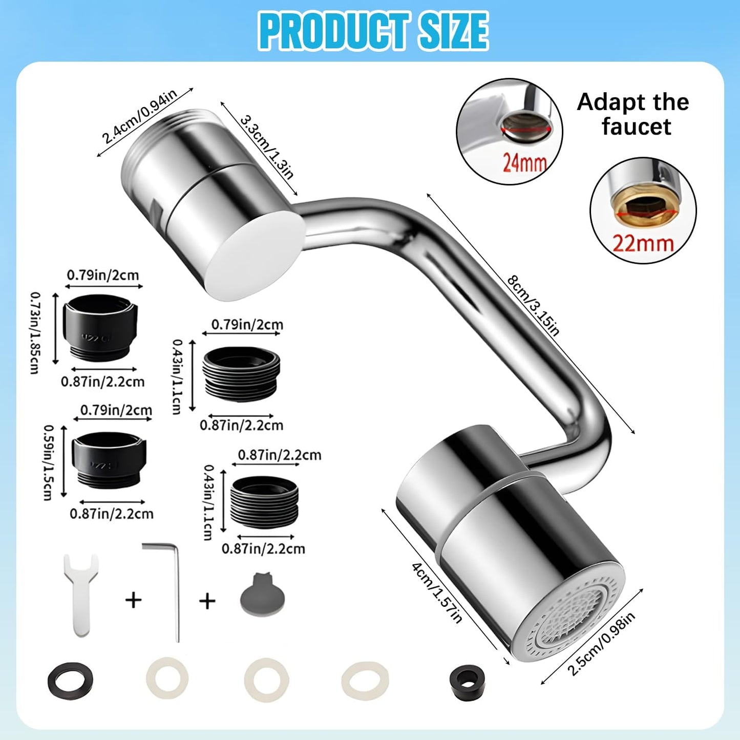 1440° Swivel Faucet Extender