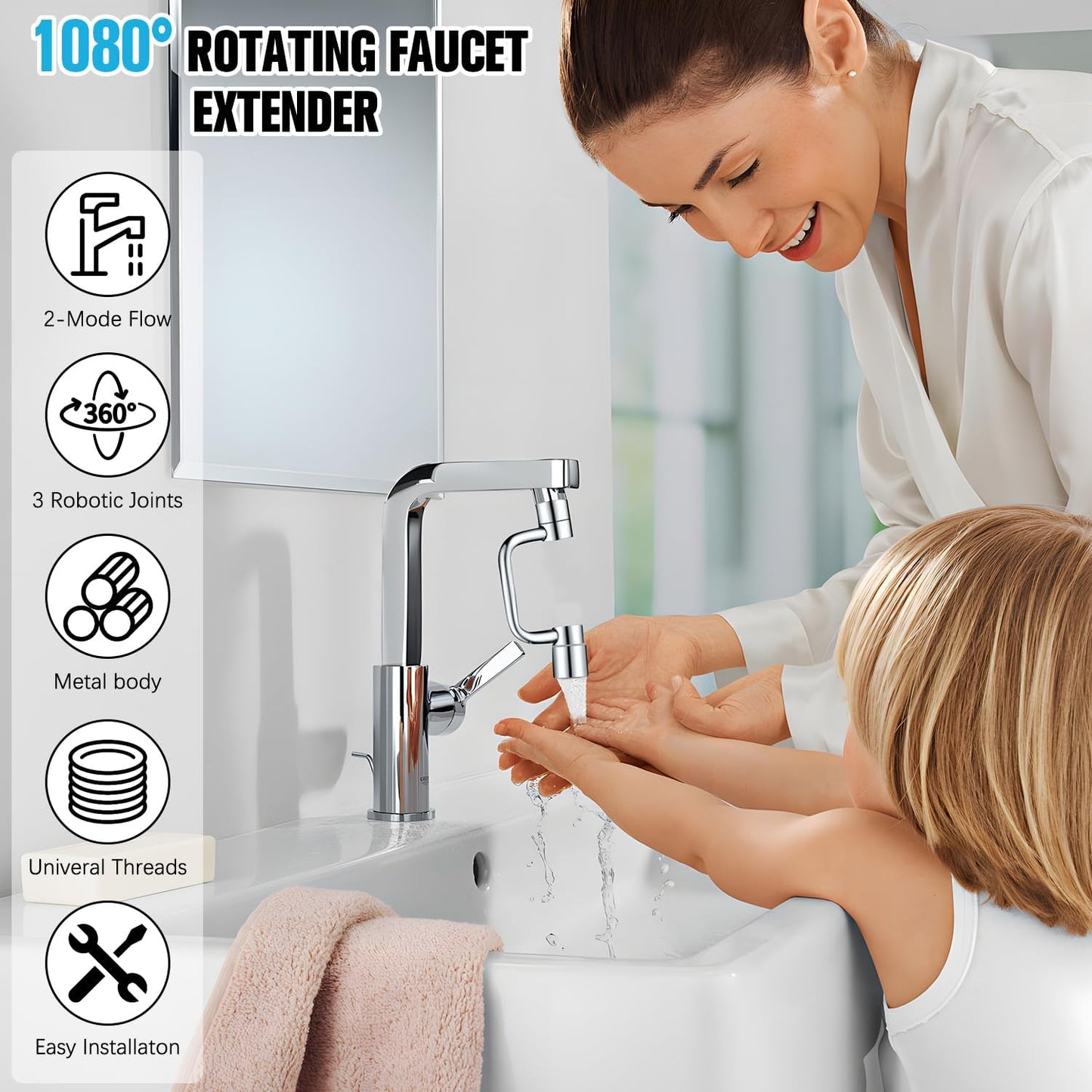 1440° Swivel Faucet Extender