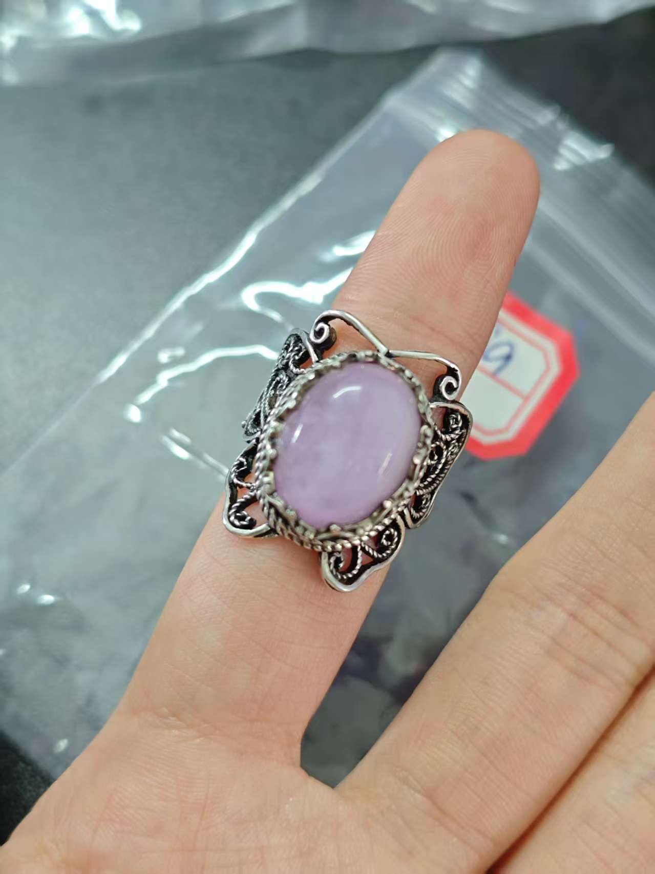 Natural Kunzite Ring